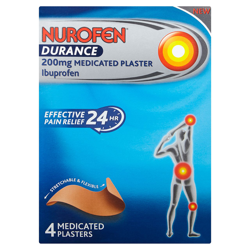 Nurofen Durance 200mg Medicated Plaster 4 Pack